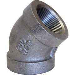 Black 45 ° Elbow: 2-1/2″, 300 psi, Threaded Malleable Iron, Galvanized Finish, Class 300