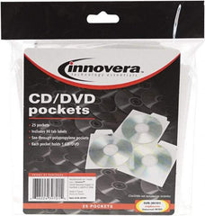 innovera - 25 Piece Clear CD/DVD Pockets - 5" High x 5" Wide - Exact Industrial Supply