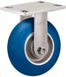Albion - 6" Diam x 2" Wide x 7-1/4" OAH Top Plate Mount Rigid Caster - Neoprene, 700 Lb Capacity, Precision Sealed Bearing, 4 x 4-1/2" Plate - Exact Industrial Supply