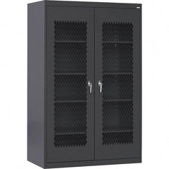 Sandusky Lee - 5 Shelf Visible Storage Cabinet - Steel, 36" Wide x 24" Deep x 72" High, Black - Exact Industrial Supply