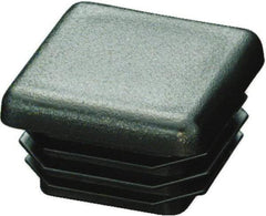 Caplugs - Square Finishing Plug for 5 to 6.3mm Thick Panels, for 100mm Tube Diam - 24.89mm Deep, Low-Density Polyethylene, Black - Exact Industrial Supply