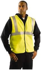 High Visibility Vest: Large Yellow, Hook & Loop Closure, 1 Pocket