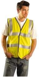 OccuNomix - Size 2XL Flame Resistant/Retardant Yellow Solid General Purpose Vest - 48 to 50" Chest, ANSI 107-2015, ASTM F1506, ATPV=5.1 cal/Sq cm, NFPA 70E/HRC=1, Hook & Loop Closure, 1 Pocket, Modacrylic/Aramid Blend - Exact Industrial Supply