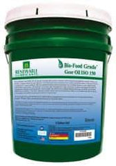 Renewable Lubricants - 5 Gal Pail, Mineral Gear Oil - 6°F to 250°F, 131 St Viscosity at 40°C, 20 St Viscosity at 100°C, ISO 150 - Exact Industrial Supply