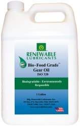 Renewable Lubricants - 1 Gal Bottle, Mineral Gear Oil - 24°F to 518°F, 252 St Viscosity at 40°C, 34 St Viscosity at 100°C, ISO 320 - Exact Industrial Supply