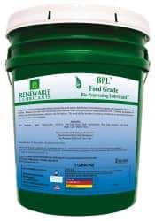 Renewable Lubricants - 5 Gal Pail Thin Oily Film Penetrant/Lubricant - 0°F to 280°F, Food Grade - Exact Industrial Supply