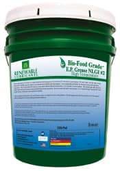 Renewable Lubricants - 35 Lb Pail Biobased Extreme Pressure Grease - White, Extreme Pressure, Food Grade & High Temperature, 590°F Max Temp, NLGIG 2, - Exact Industrial Supply
