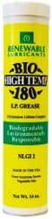 Renewable Lubricants - 14 oz Cartridge Biobased Extreme Pressure Grease - Green, Extreme Pressure & High Temperature, 285°F Max Temp, NLGIG 2, - Exact Industrial Supply