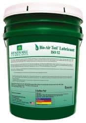 Renewable Lubricants - 5 Gal Pail, ISO 32, Air Tool Oil - -22°F to 250°, 29.33 Viscosity (cSt) at 40°C, 7.34 Viscosity (cSt) at 100°C, Series Bio-Air - Exact Industrial Supply