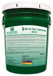 Renewable Lubricants - 5 Gal Pail, ISO 22, Air Tool Oil - -40°F to 420°, Series Bio-Air - Exact Industrial Supply