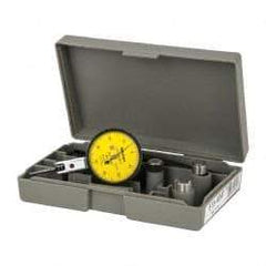 Mitutoyo - 0.8 mm Range, 0.01 mm Dial Graduation, Horizontal Dial Test Indicator - 1.5748 Inch Yellow Dial, 0-40-0 Dial Reading, Accurate to 0.008 Inch - Exact Industrial Supply