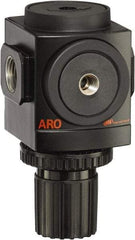 ARO/Ingersoll-Rand - 3/8 NPT Port, 179 CFM, Aluminum Standard Regulator - 0 to 140 psi Range, 250 Max psi Supply Pressure, 1/8" Gauge Port Thread, 3.15" Wide x 5.472" High - Exact Industrial Supply