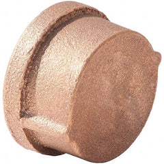 Brass Pipe Cap: 4″ Fitting, FNPT, Class 125, Lead Free