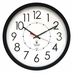 Wall Clocks; Type: Dial; Wall; Clock Type: Dial; Display Type: Analog; Power Source: Battery; Face Color: White; Case Color: Black; Face Diameter: 14.5 in; Face Diameter: 14.500; Face Diameter: 14.5 in; Mount Type: Wall; Battery Size: AA; Overall Height: