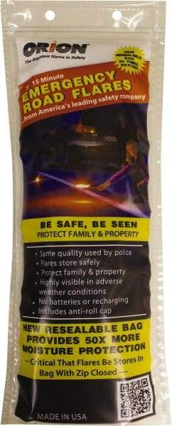 ORION Safety - 18 Piece, Road Flare Highway Safety Kit - Eighteen 15 Minute Flares - Exact Industrial Supply
