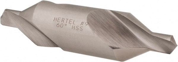 Hertel - #9 Plain Cut 60° Incl Angle High Speed Steel Combo Drill & Countersink - Exact Industrial Supply