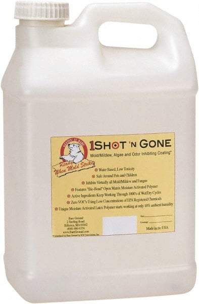 Bare Ground Solutions - 2.5 Gallons of 1 Shot Mold Inhibiting Coating - Moisture activated mold/mildew, algae, fungus prevention coating  It has zero VOC's and uses a low concentration of EPA registered chemicals. - Exact Industrial Supply