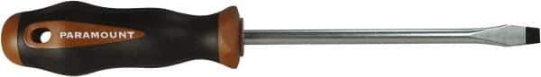 Paramount - Standard Slotted Screwdriver - Round Shank, Ergonomic Handle - Exact Industrial Supply