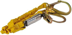 PRO-SAFE - 6' Long, 350 Lb Capacity, 2 Leg Locking Snap Hook Harness Shock Absorbing Lanyard - Polyester Webbing, Locking Rebar Snap Hook Anchorage Connection - Exact Industrial Supply