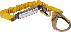 PRO-SAFE - 6' Long, 350 Lb Capacity, 1 Leg Locking Snap Hook Harness Shock Absorbing Lanyard - Polyester Webbing, Locking Rebar Snap Hook Anchorage Connection - Exact Industrial Supply