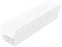 Akro-Mils - 123 Lb. Load Capacity, 17-7/8" Deep, Clear Hopper Shelf Bin - 4" High x 4-1/8" Wide x 17-7/8" Long - Exact Industrial Supply