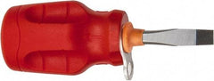 Proto - Tethered & Slotted Screwdriver - Round Shank, Ergonomic Handle - Exact Industrial Supply