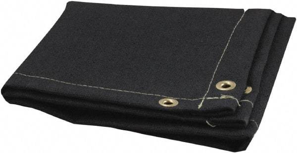Steiner - 10' High x 8' Wide x 0.05" Thick Fiberglass Welding Blanket - Black, Grommet - Exact Industrial Supply