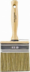 Wooster Brush - 4-3/4" Flat Hog Wall Brush - 2-3/4" Bristle Length, 5.44" Wood Threaded Wood Handle - Exact Industrial Supply