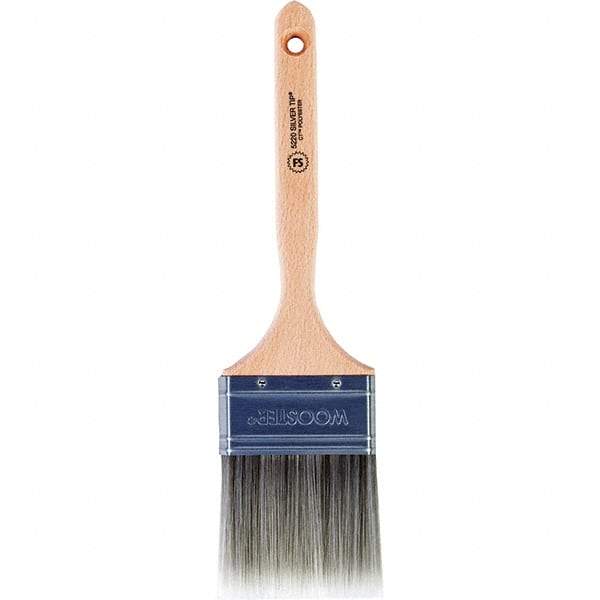 Wooster Brush - 3" Flat Synthetic Sash Brush - 2-15/16" Bristle Length, 7.44" Wood Fluted Handle - Exact Industrial Supply