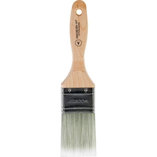 Wooster Brush - 2" Flat Synthetic Varnish Brush - 2-11/16" Bristle Length, 5.81" Wood Beavertail Handle - Exact Industrial Supply