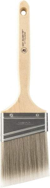 Wooster Brush - 3" Angled Synthetic Sash Brush - 2-15/16" Bristle Length, 7.13" Wood Fluted Handle - Exact Industrial Supply