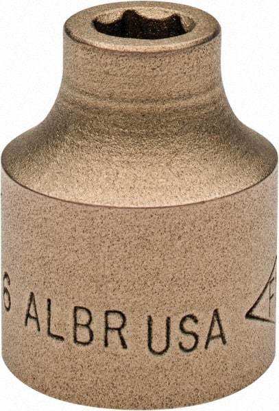 Ampco - 5/16", 1/2" Drive, Standard Hand Socket - 6 Points, 1-3/16" OAL, Aluminum Bronze - Exact Industrial Supply