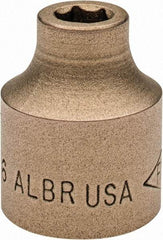 Ampco - 5/16", 1/2" Drive, Standard Hand Socket - 6 Points, 1-3/16" OAL, Aluminum Bronze - Exact Industrial Supply