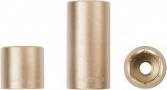 Ampco - 1/2" Drive, Standard Hand Socket - 6 Points, 1-7/16" OAL, Aluminum Bronze - Exact Industrial Supply