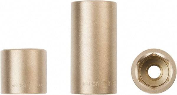 Ampco - 3/4" Drive, Standard Hand Socket - 6 Points, 2-7/8" OAL, Aluminum Bronze - Exact Industrial Supply