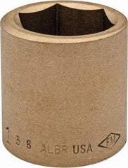 Ampco - 1-3/8", 3/4" Drive, Standard Hand Socket - 6 Points, 2" OAL, Aluminum Bronze - Exact Industrial Supply