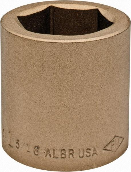 Ampco - 1-5/16", 3/4" Drive, Standard Hand Socket - 6 Points, 2" OAL, Aluminum Bronze - Exact Industrial Supply