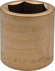 Ampco - 1-11/16", 3/4" Drive, Standard Hand Socket - 6 Points, 2-1/4" OAL, Aluminum Bronze - Exact Industrial Supply