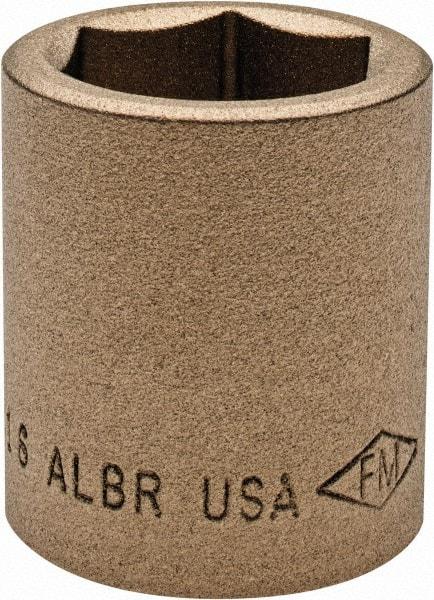 Ampco - 15/16", 1/2" Drive, Standard Hand Socket - 6 Points, 1-1/2" OAL, Aluminum Bronze - Exact Industrial Supply