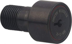 Accurate Bushing - 1" Roller Diam x 5/8" Width, 5/8" Stud Diam x 1" Length, Heavy Stud Cam Follower - Carbon Steel, 1/2" Thread Length, 5/8-18 Thread, 2" OAL, 2,850 Lb Dynamic Cap, 1 N Static Cap - Exact Industrial Supply