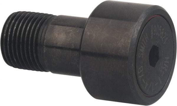 Accurate Bushing - 3-1/2" Roller Diam x 2" Width, 1-3/4" Stud Diam x 2-3/4" Length, Sealed Heavy Stud Cam Follower with Hex - Carbon Steel, 1-3/8" Thread Length, 1-3/4-12 Thread, 4-3/4" OAL, 29,660 Lb Dynamic Cap - Exact Industrial Supply