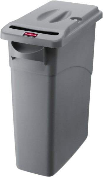 Rubbermaid - 15-7/8 Gal Gray Rectangle Confidential Document Container - Plastic, 24.88" High x 23.13" Long x 11" Wide - Exact Industrial Supply