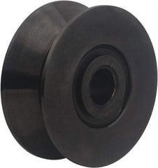 Accurate Bushing - 1-3/4" Bore, 6-1/2" Roller Diam x 2-3/4" Roller Width, Carbon Steel V-Grooved Yoke Roller - 35,800 Lb Dynamic Load Capacity, 2-7/8" Overall Width - Exact Industrial Supply