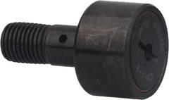 Accurate Bushing - 9/16" Roller Diam x 3/8" Width, 0.19" Stud Diam x 5/8" Length, Stud Cam Follower - Carbon Steel, 1/4" Thread Length, 10-32 Thread, 1" OAL, 970 Lb Dynamic Cap - Exact Industrial Supply