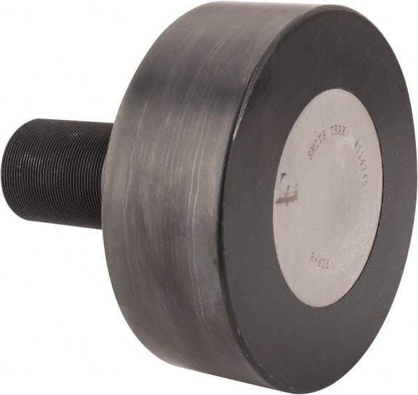 Accurate Bushing - 8" Roller Diam x 3" Width, 2-1/2" Stud Diam x 5-1/2" Length, Plain Stud Load Runner - Carbon Steel, 3-1/4" Thread Length, 2-1/2-12 Thread, 8-1/2" OAL, 35,800 Lb Dynamic Cap, 62,000 Lb Static Cap - Exact Industrial Supply