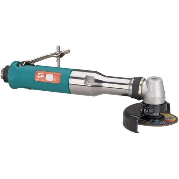 Dynabrade - 3" Wheel Diam, 18,000 RPM, Pneumatic Cutoff & Cutoff-Grinder Tool - Right Angle Handle, 1/4 NPT Inlet - Exact Industrial Supply
