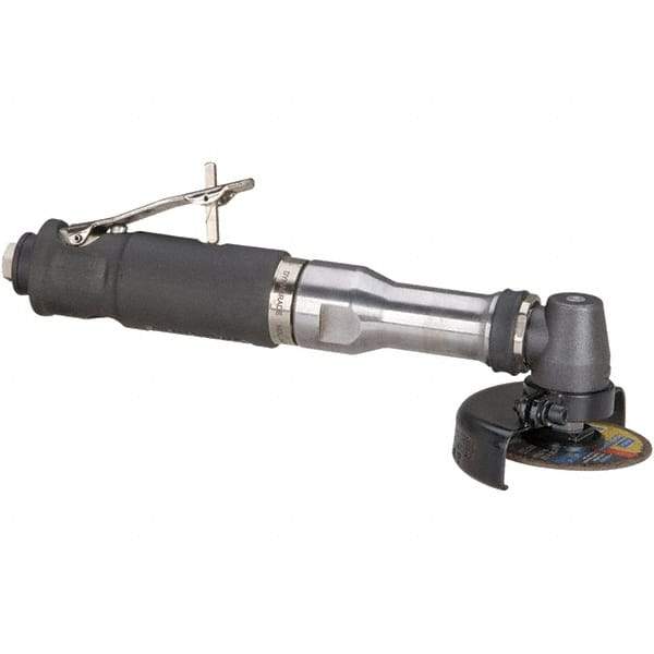 Dynabrade - 3" Wheel Diam, 18,000 RPM, Pneumatic Cutoff & Cutoff-Grinder Tool - Right Angle Handle, 1/4 NPT Inlet - Exact Industrial Supply