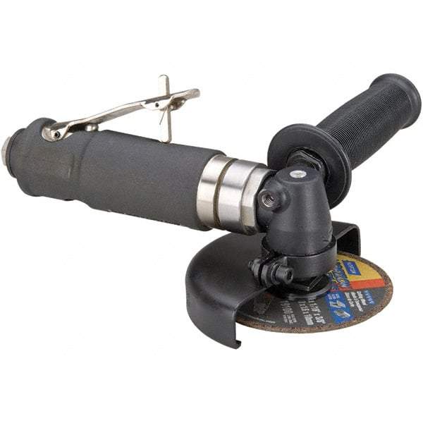 Dynabrade - 4" Wheel Diam, 13,500 RPM, Pneumatic Cutoff & Cutoff-Grinder Tool - Right Angle Handle, 1/4 NPT Inlet - Exact Industrial Supply