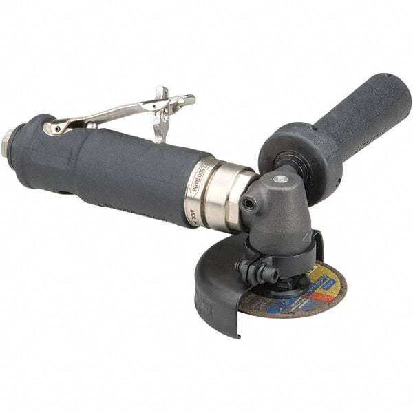 Dynabrade - 3" Wheel Diam, 18,000 RPM, Pneumatic Cutoff & Cutoff-Grinder Tool - Right Angle Handle, 1/4 NPT Inlet - Exact Industrial Supply