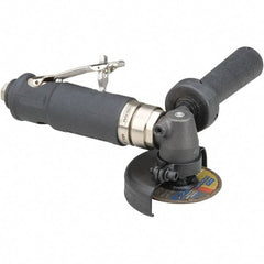 Dynabrade - 3" Wheel Diam, 18,000 RPM, Pneumatic Cutoff & Cutoff-Grinder Tool - Right Angle Handle, 1/4 NPT Inlet - Exact Industrial Supply